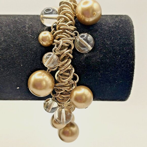 Kenneth Cole New York Gold Tone Stretch Beaded Bracelet - Picture 1 of 5
